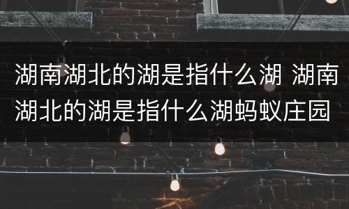 湖南湖北的湖是指什么湖 湖南湖北的湖是指什么湖蚂蚁庄园
