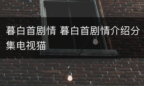 暮白首剧情 暮白首剧情介绍分集电视猫