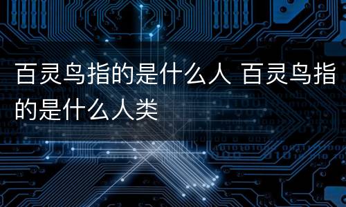 百灵鸟指的是什么人 百灵鸟指的是什么人类