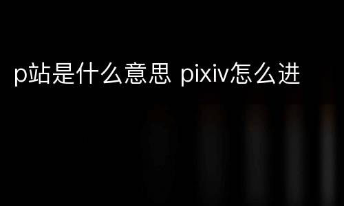 p站是什么意思 pixiv怎么进