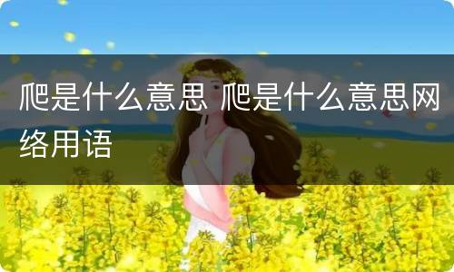 爬是什么意思 爬是什么意思网络用语