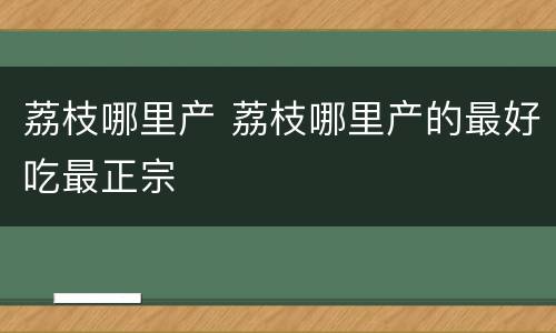 荔枝哪里产 荔枝哪里产的最好吃最正宗