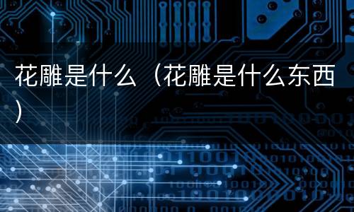 花雕是什么（花雕是什么东西）
