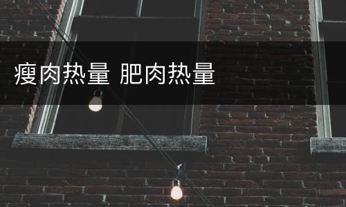 瘦肉热量 肥肉热量