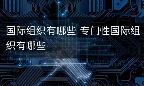 国际组织有哪些 专门性国际组织有哪些