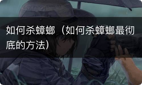 如何杀蟑螂（如何杀蟑螂最彻底的方法）