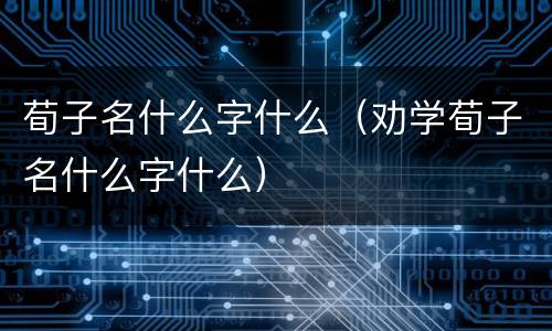荀子名什么字什么（劝学荀子名什么字什么）