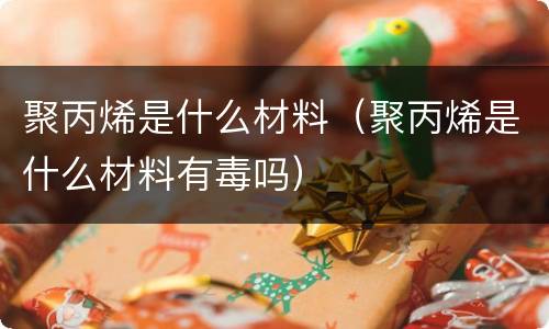 聚丙烯是什么材料（聚丙烯是什么材料有毒吗）