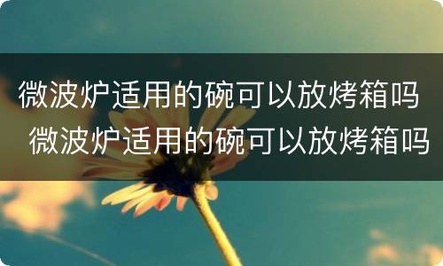 微波炉适用的碗可以放烤箱吗 微波炉适用的碗可以放烤箱吗视频