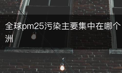 全球pm25污染主要集中在哪个洲