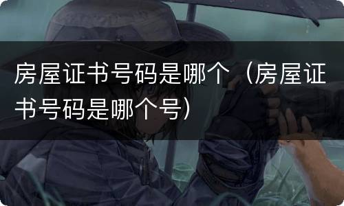 房屋证书号码是哪个（房屋证书号码是哪个号）