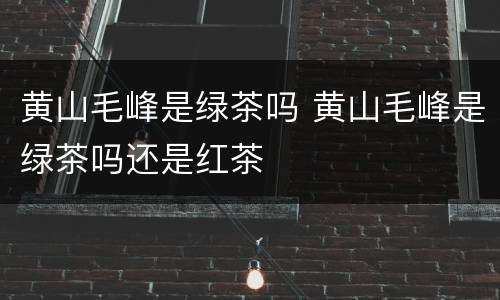 黄山毛峰是绿茶吗 黄山毛峰是绿茶吗还是红茶