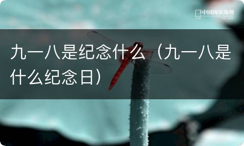 九一八是纪念什么（九一八是什么纪念日）