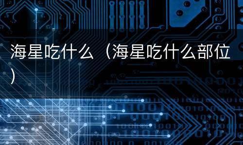 海星吃什么（海星吃什么部位）