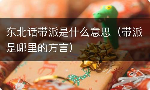 东北话带派是什么意思（带派是哪里的方言）