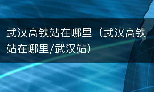 武汉高铁站在哪里（武汉高铁站在哪里/武汉站）
