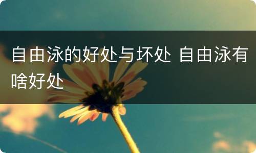 自由泳的好处与坏处 自由泳有啥好处