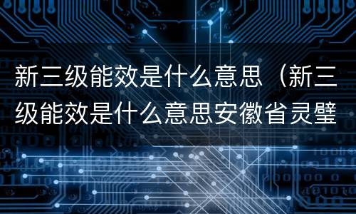 新三级能效是什么意思（新三级能效是什么意思安徽省灵璧县渔沟中学打死小孩）