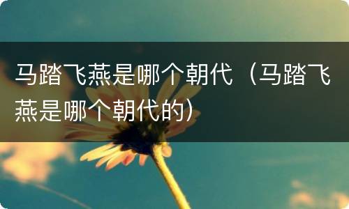 马踏飞燕是哪个朝代（马踏飞燕是哪个朝代的）