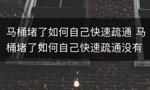 马桶堵了如何自己快速疏通 马桶堵了如何自己快速疏通没有工具