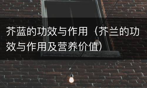 芥蓝的功效与作用（芥兰的功效与作用及营养价值）