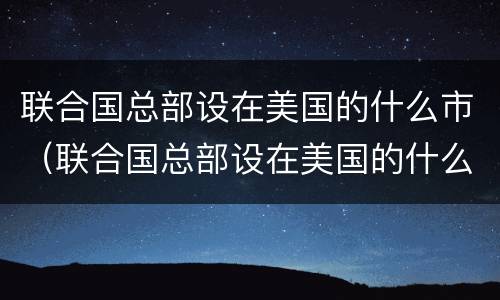 联合国总部设在美国的什么市（联合国总部设在美国的什么市区）
