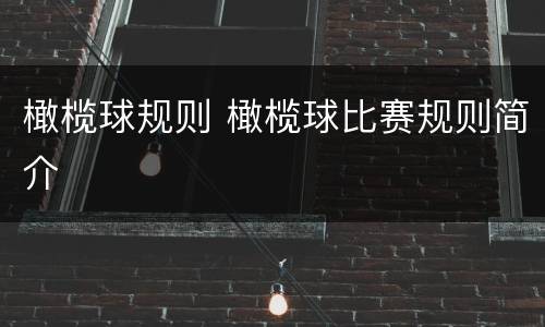 橄榄球规则 橄榄球比赛规则简介