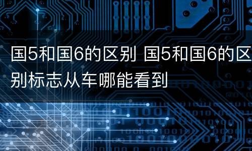 国5和国6的区别 国5和国6的区别标志从车哪能看到
