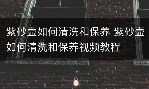 紫砂壶如何清洗和保养 紫砂壶如何清洗和保养视频教程
