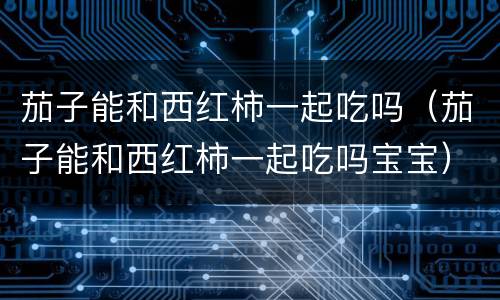 茄子能和西红柿一起吃吗（茄子能和西红柿一起吃吗宝宝）