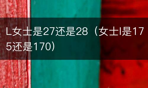 L女士是27还是28（女士l是175还是170）