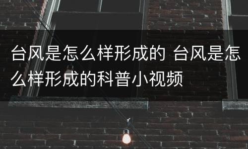 台风是怎么样形成的 台风是怎么样形成的科普小视频