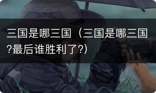 三国是哪三国（三国是哪三国?最后谁胜利了?）