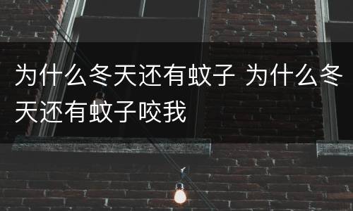 为什么冬天还有蚊子 为什么冬天还有蚊子咬我