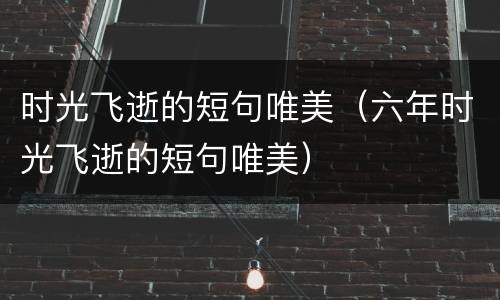时光飞逝的短句唯美（六年时光飞逝的短句唯美）