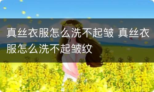 真丝衣服怎么洗不起皱 真丝衣服怎么洗不起皱纹