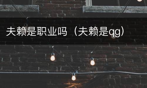 夫赖是职业吗（夫赖是qg）