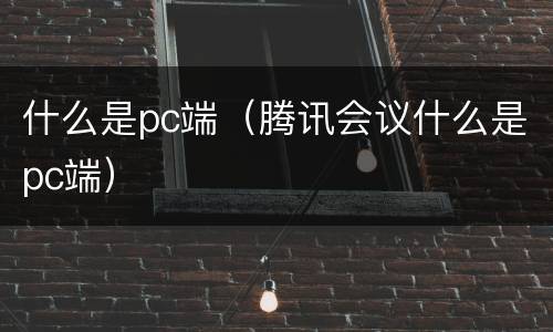 什么是pc端（腾讯会议什么是pc端）