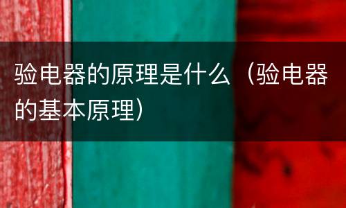 验电器的原理是什么（验电器的基本原理）