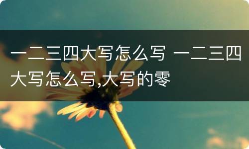 一二三四大写怎么写 一二三四大写怎么写,大写的零