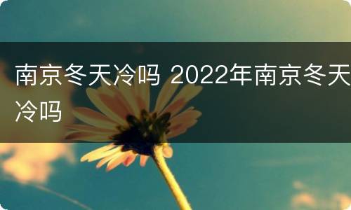 南京冬天冷吗 2022年南京冬天冷吗