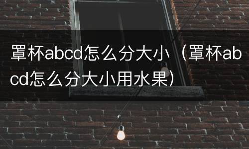 罩杯abcd怎么分大小（罩杯abcd怎么分大小用水果）