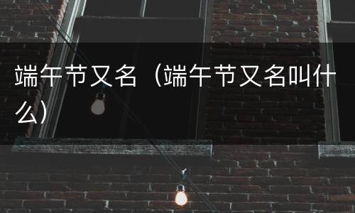 端午节又名（端午节又名叫什么）