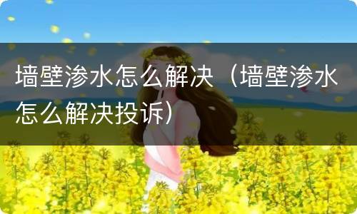 墙壁渗水怎么解决（墙壁渗水怎么解决投诉）