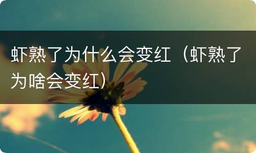 虾熟了为什么会变红（虾熟了为啥会变红）