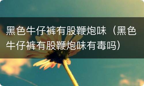 黑色牛仔裤有股鞭炮味（黑色牛仔裤有股鞭炮味有毒吗）