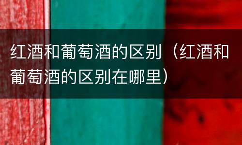 红酒和葡萄酒的区别（红酒和葡萄酒的区别在哪里）