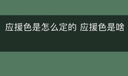 应援色是怎么定的 应援色是啥