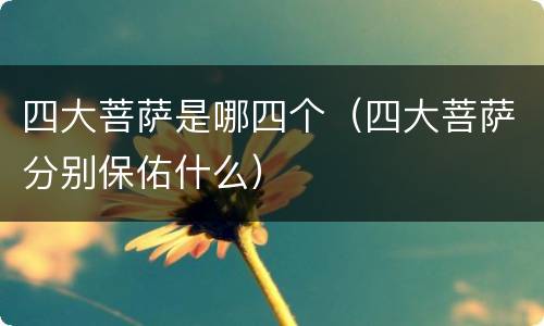 四大菩萨是哪四个（四大菩萨分别保佑什么）