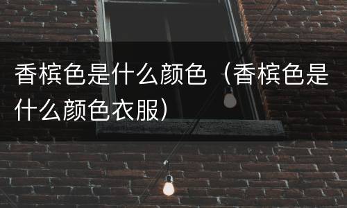 香槟色是什么颜色（香槟色是什么颜色衣服）